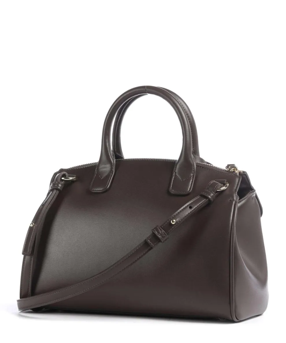 Jane M Handtasche Lederimitat dunkelbraun