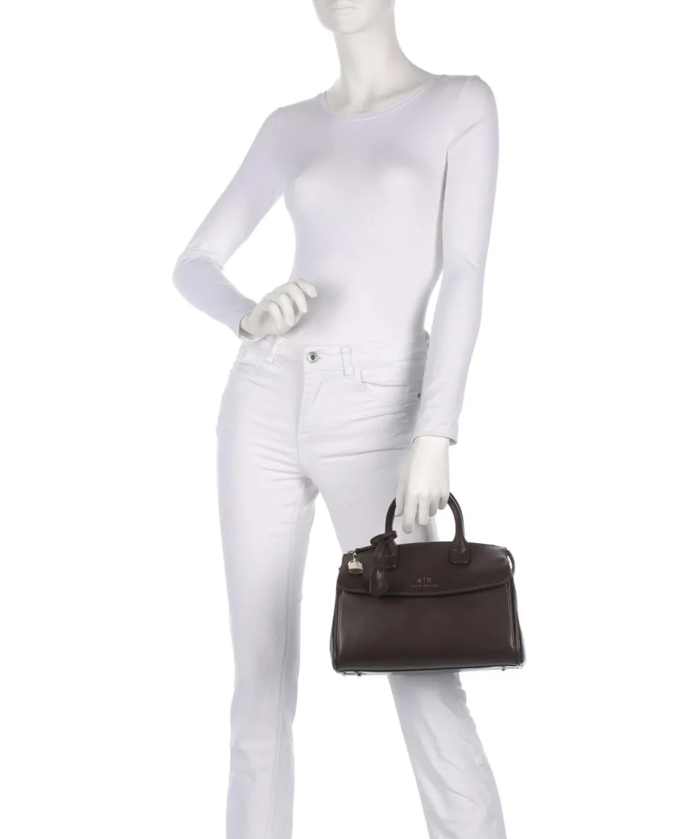 Jane M Handtasche Lederimitat dunkelbraun