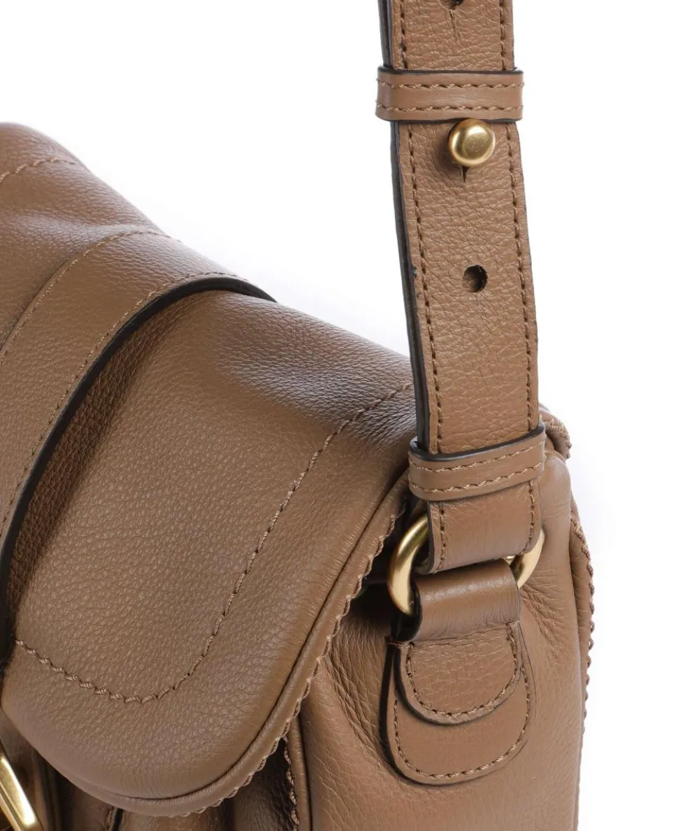 Dalia Star Saddle Umhängetasche genarbtes Leder camel