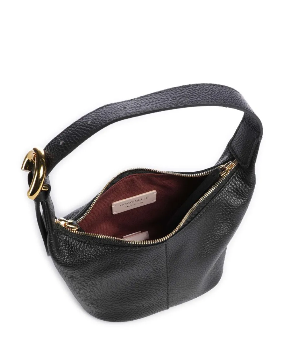 Fernanda Schultertasche genarbtes Leder schwarz