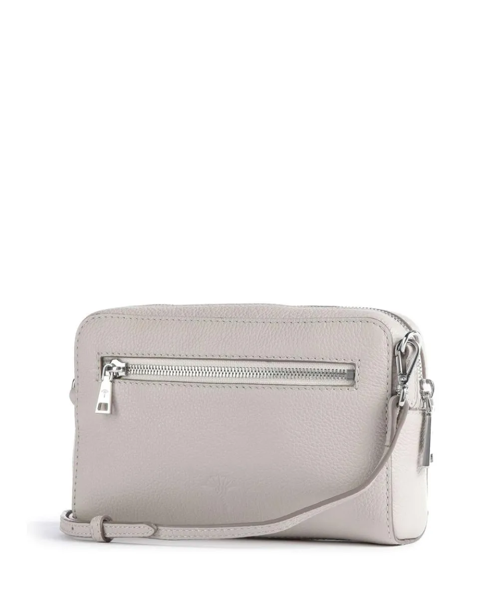Estate Casta Umhängetasche genarbtes Leder hellgrau