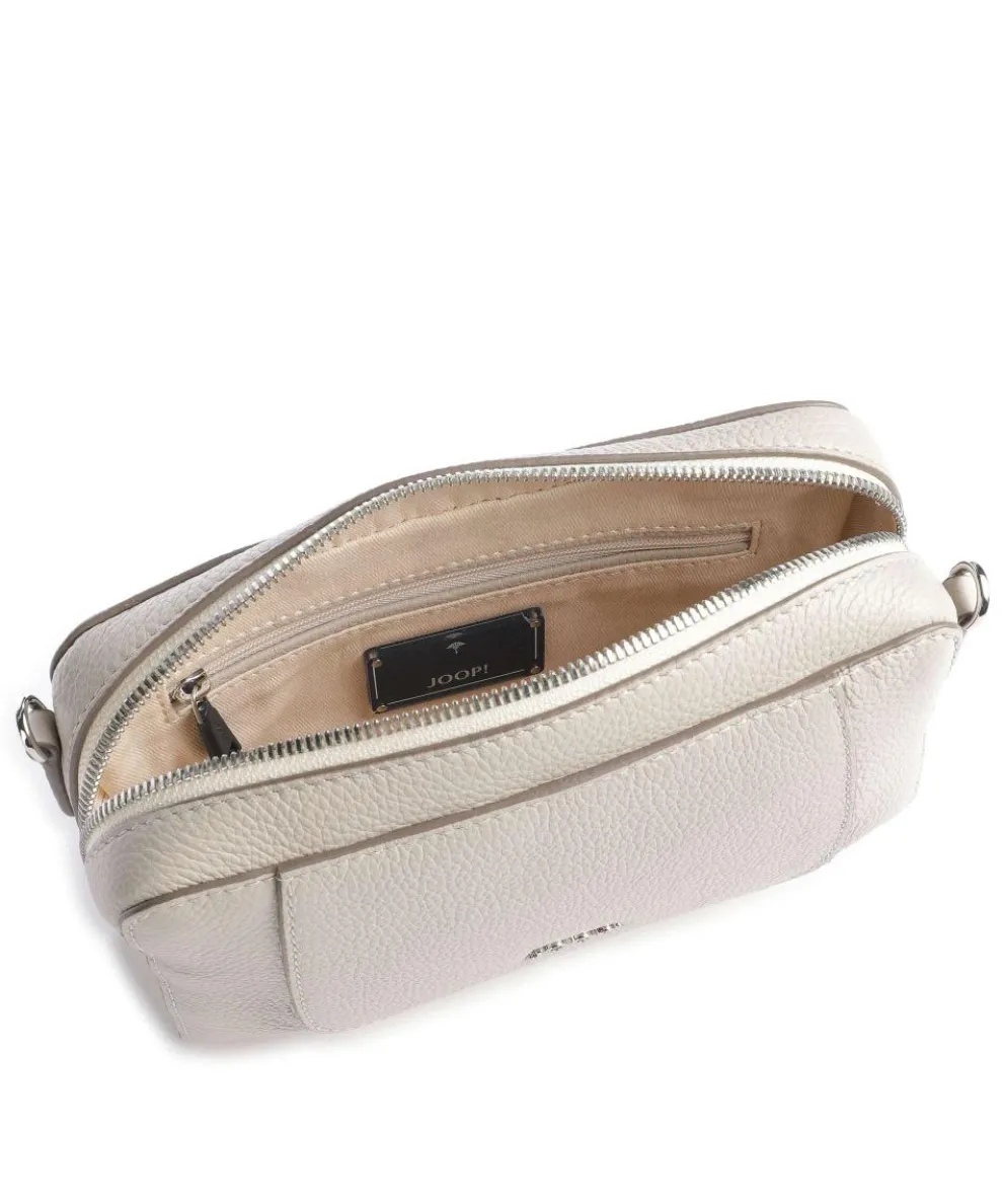 Estate Casta Umhängetasche genarbtes Leder hellgrau