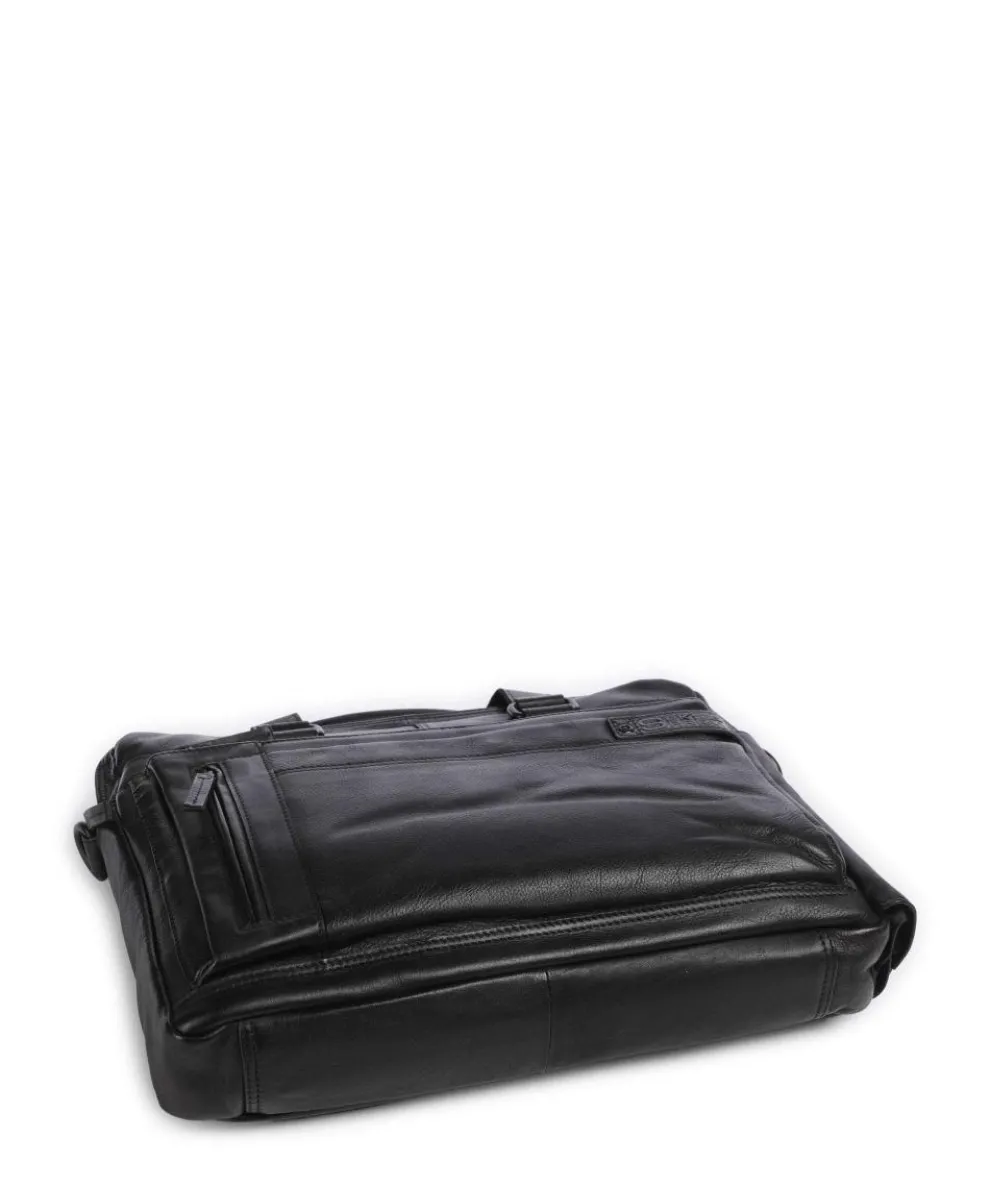 Apache Brutus Aktentasche 15″ fein genarbtes Leder schwarz