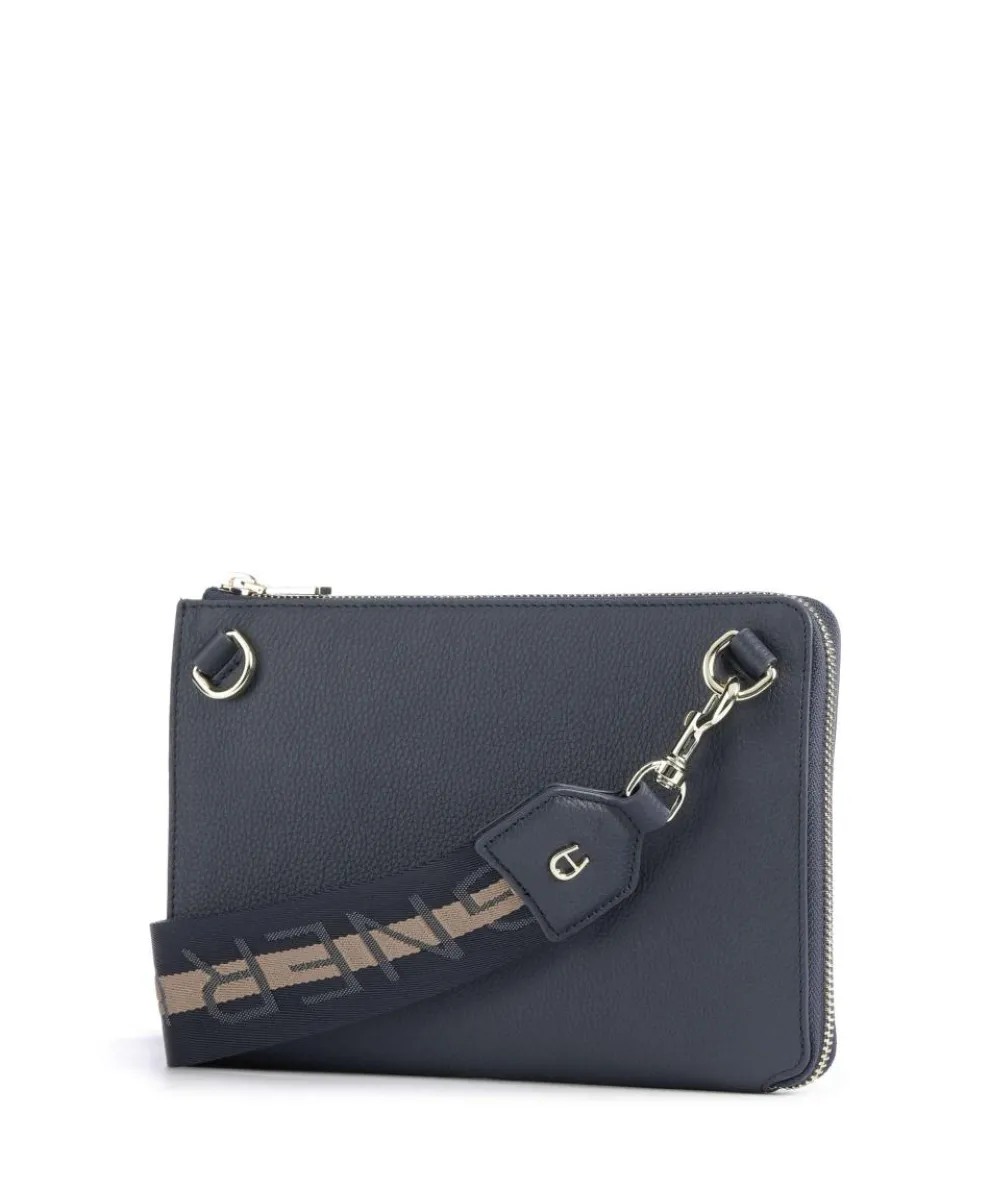 Zita Umhängetasche genarbtes Rindsleder dunkelblau