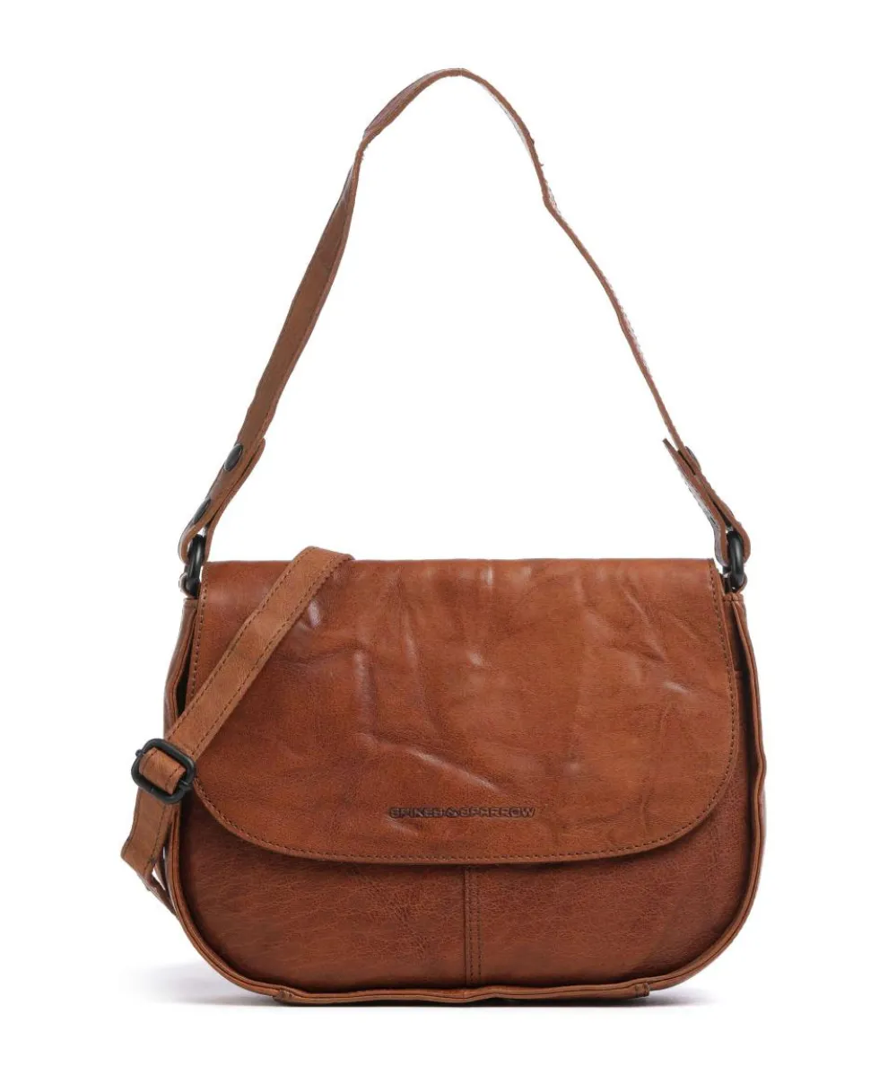 Bronco Yaris Schultertasche genarbtes Leder braun