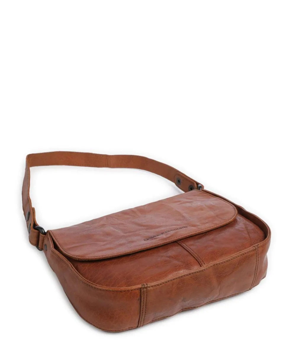 Bronco Yaris Schultertasche genarbtes Leder braun