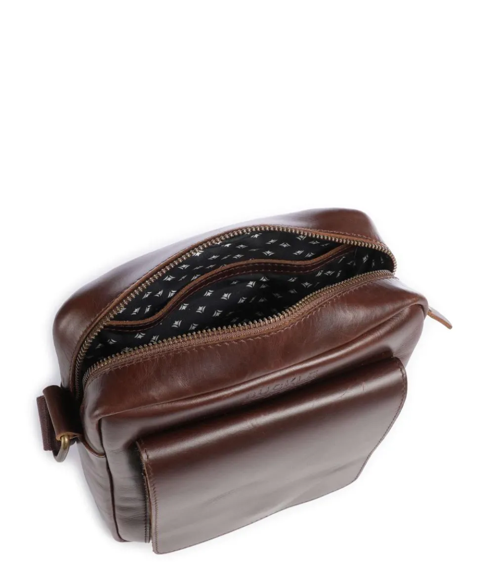 Crazy Horse Collector Umhängetasche fein genarbtes Rindsleder dunkelbraun