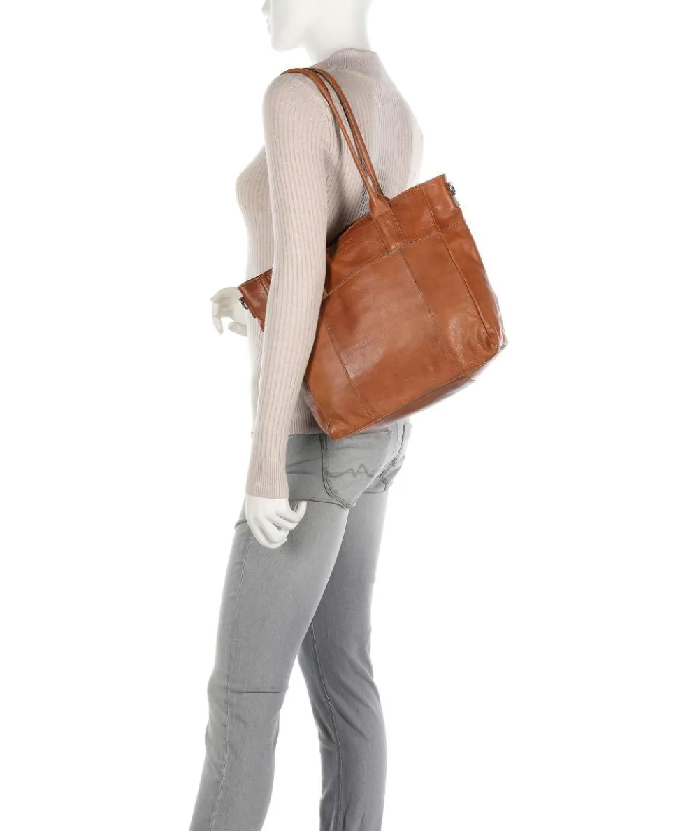 Basic Shopper fein genarbtes Rindsleder karamellbraun
