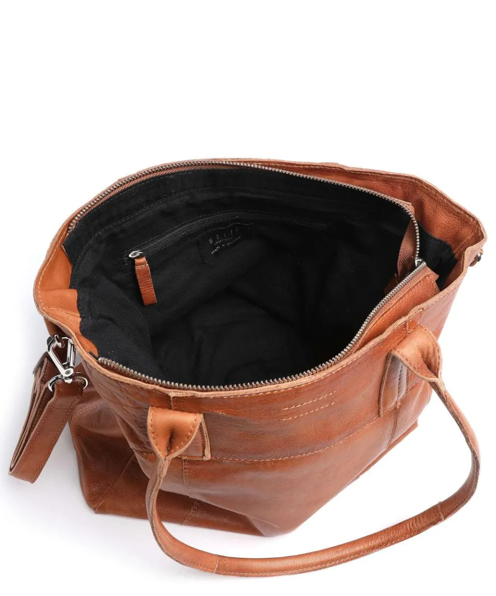 Basic Shopper fein genarbtes Rindsleder karamellbraun