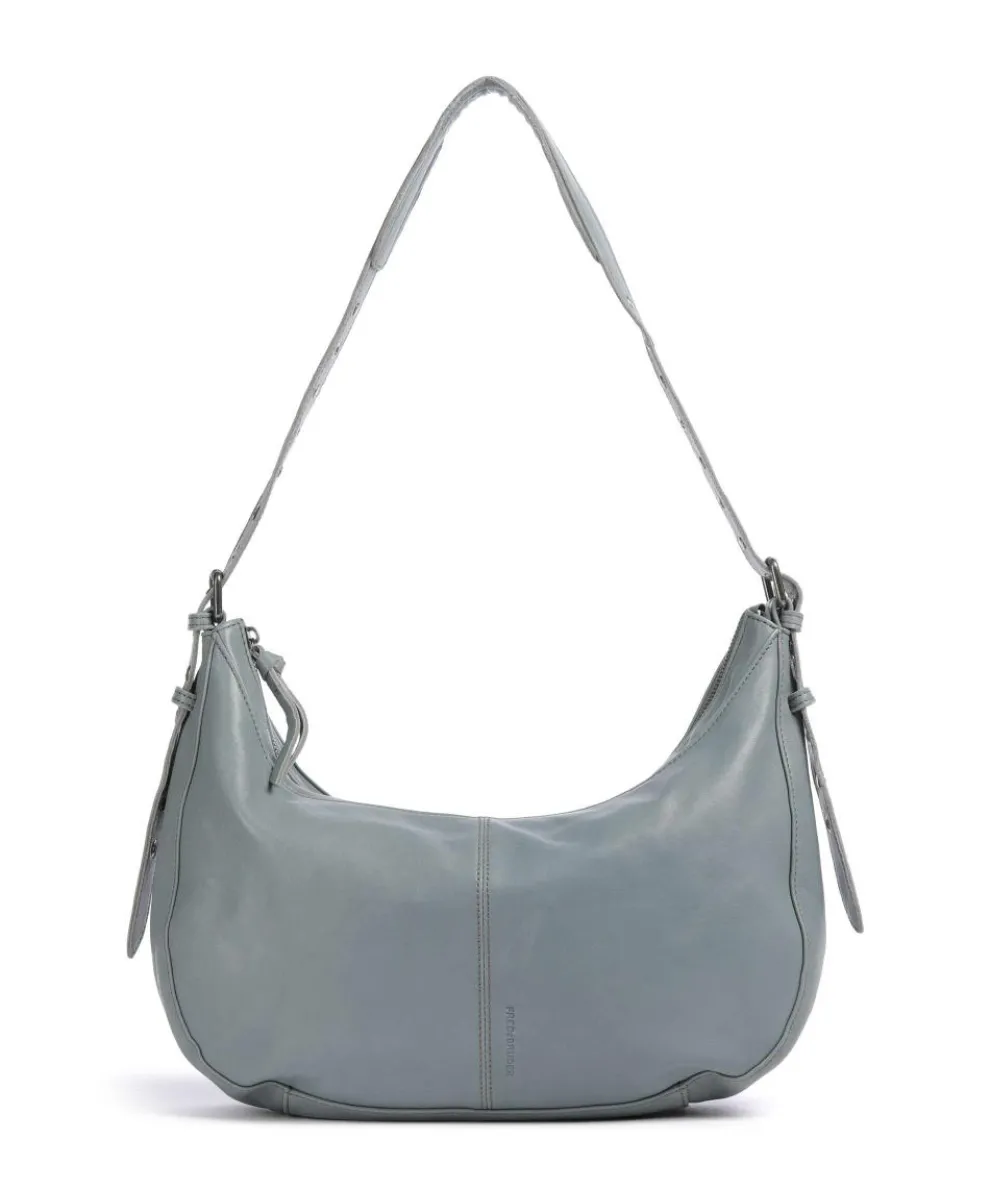 Me and My Bag Beuteltasche fein genarbtes Leder blaugrau