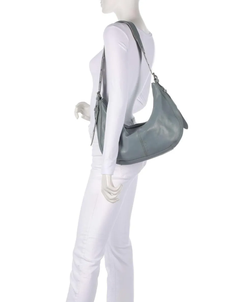 Me and My Bag Beuteltasche fein genarbtes Leder blaugrau