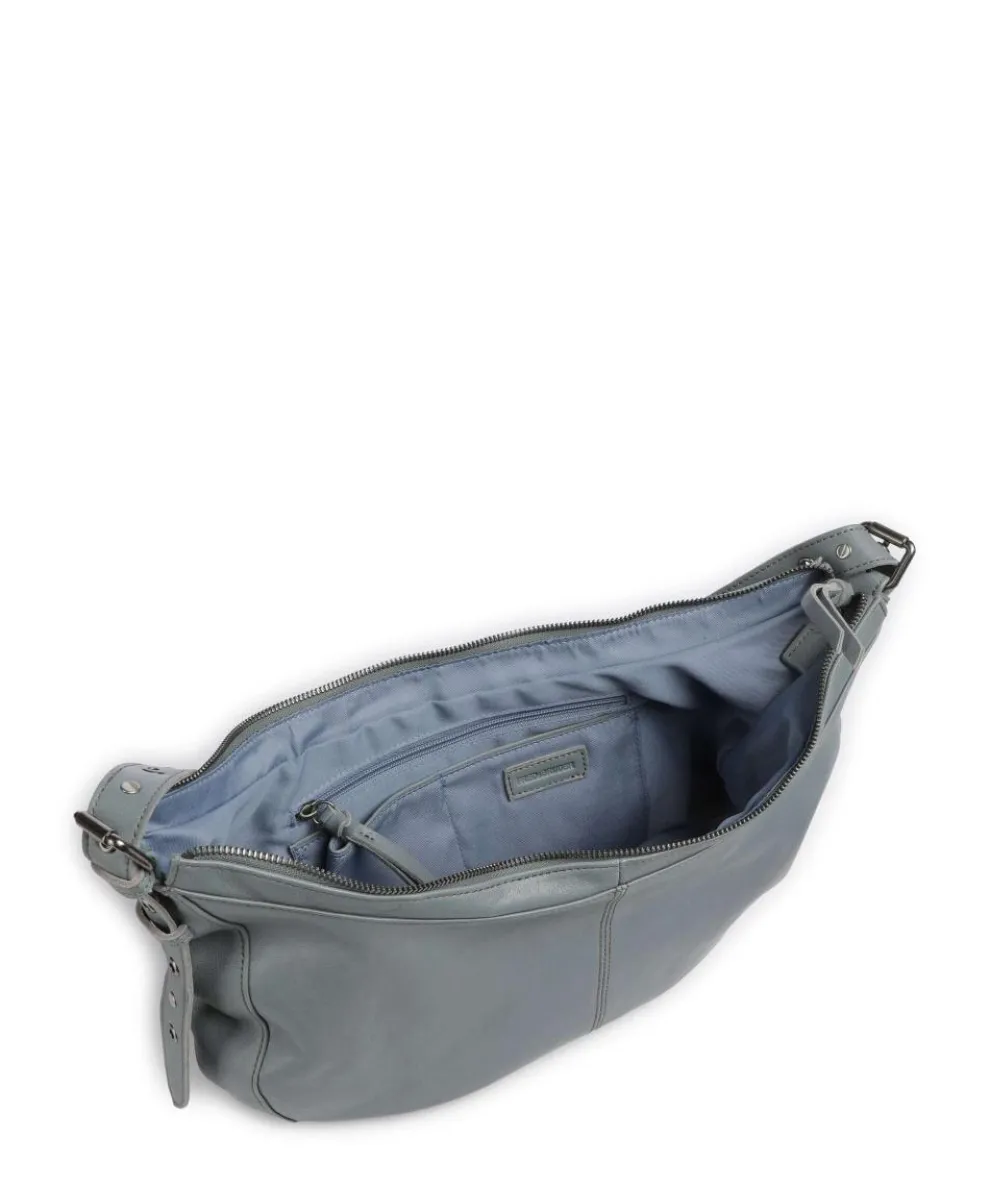 Me and My Bag Beuteltasche fein genarbtes Leder blaugrau
