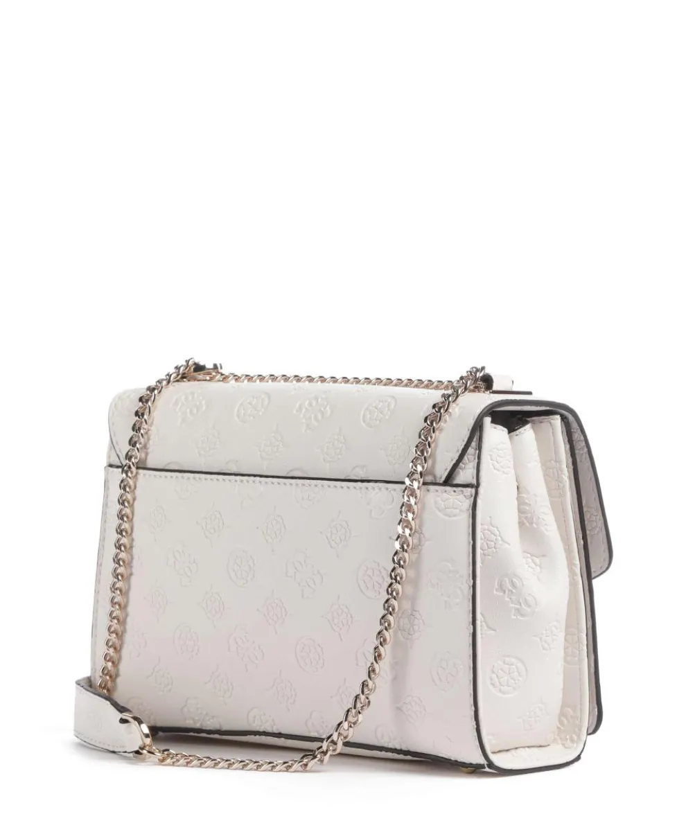 Phoebe Peony Debossed Schultertasche Lederimitat creme