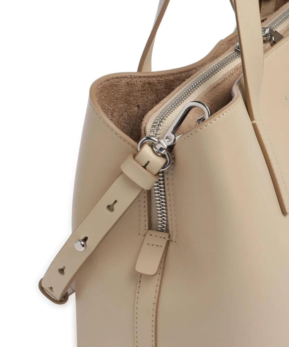 Dukes Place Handtasche fein genarbtes Rindsleder beige