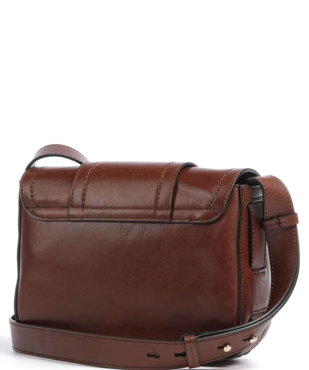 Benedetta Umhängetasche fein genarbtes Rindsleder braun