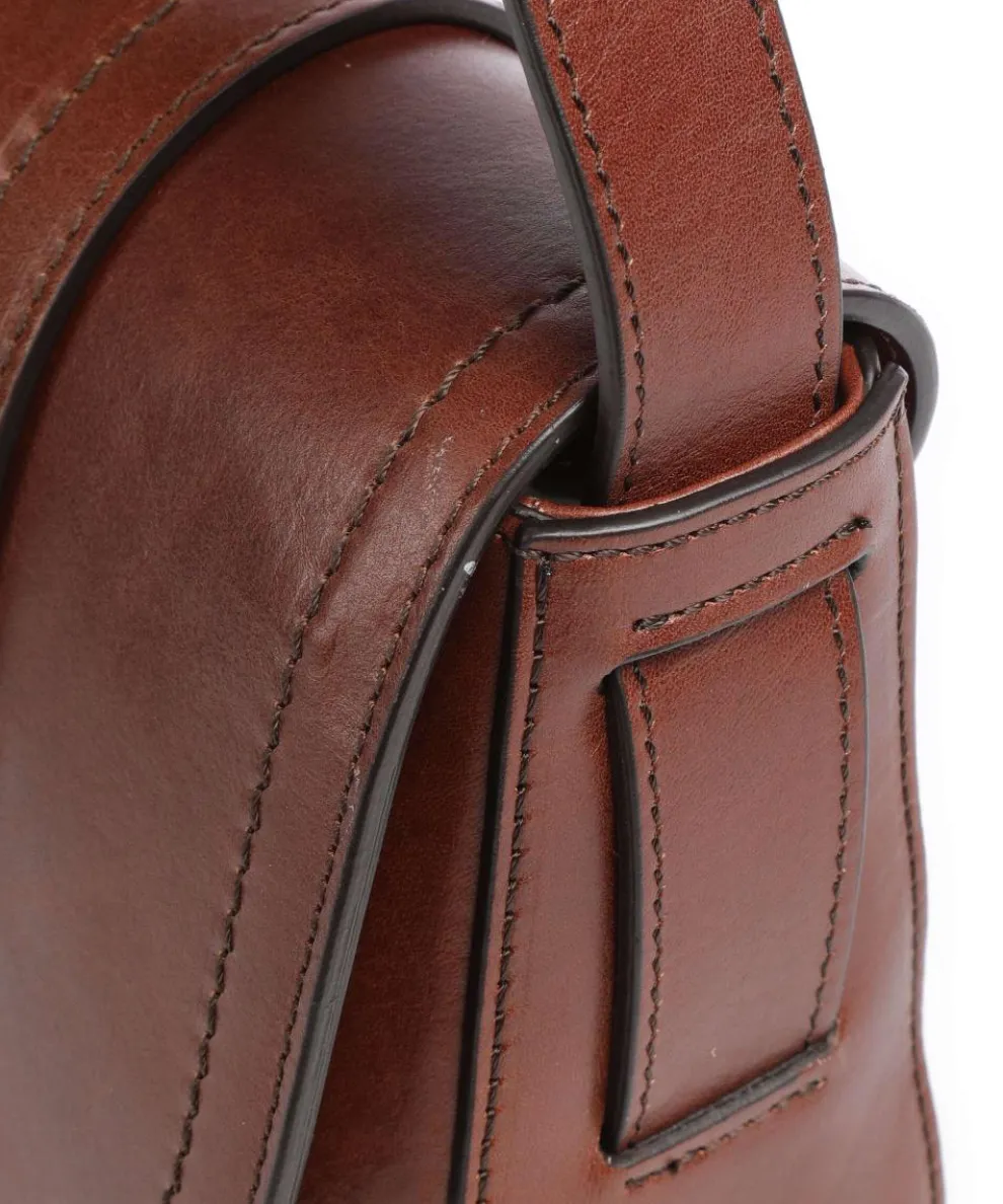 Benedetta Umhängetasche fein genarbtes Rindsleder braun