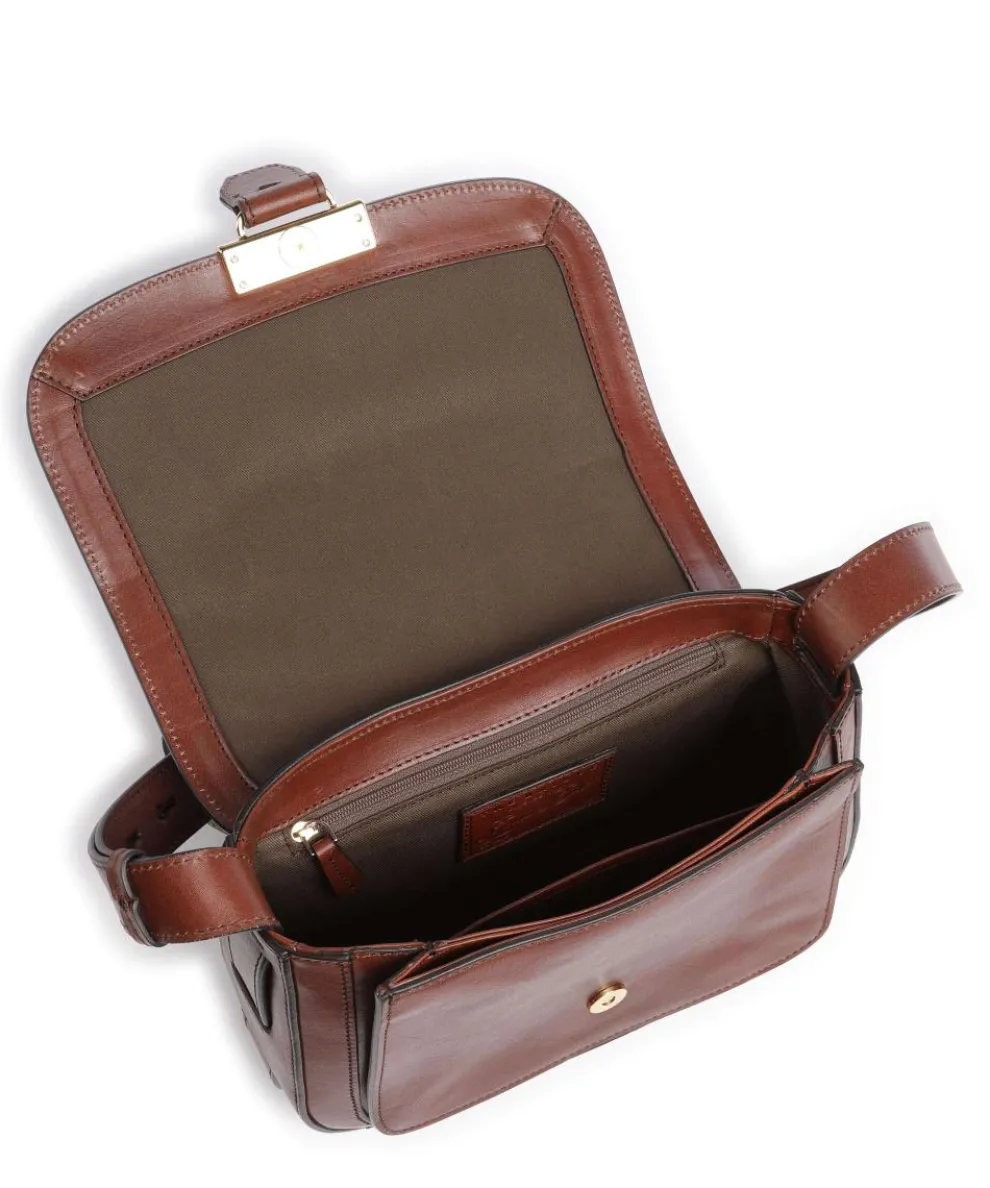 Benedetta Umhängetasche fein genarbtes Rindsleder braun