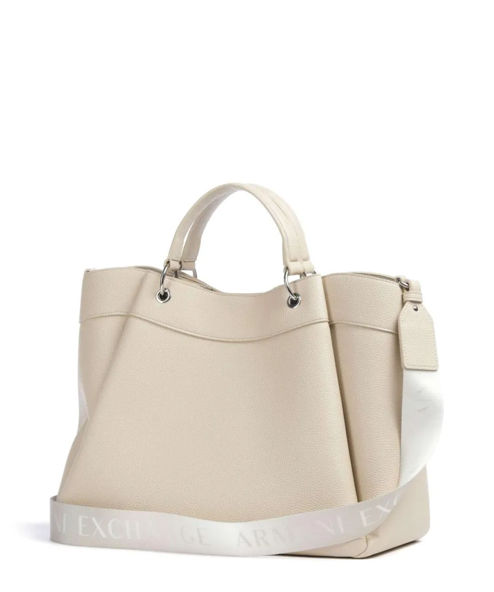 Wave L Handtasche Lederimitat elfenbein