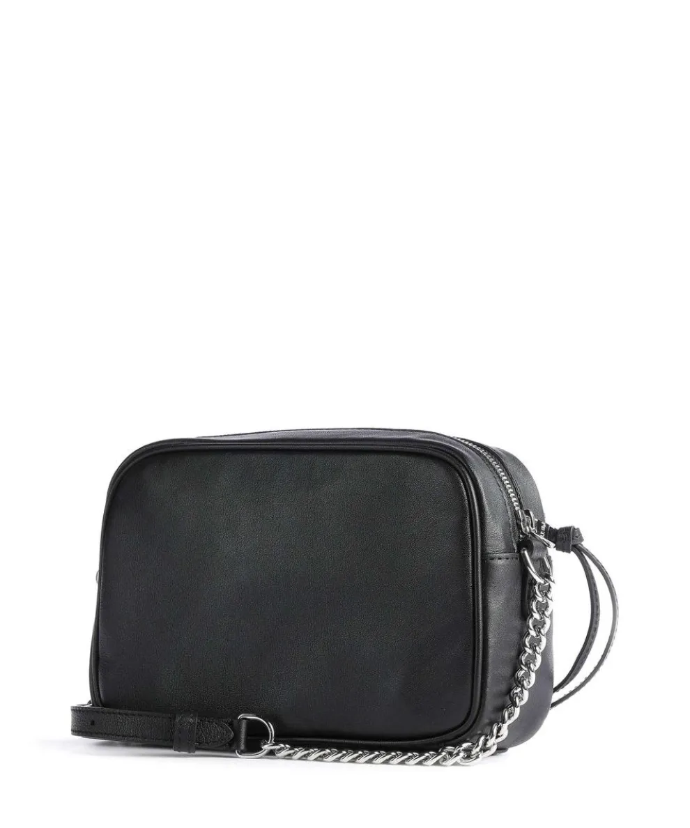 Laura Umhängetasche fein genarbtes Leder schwarz