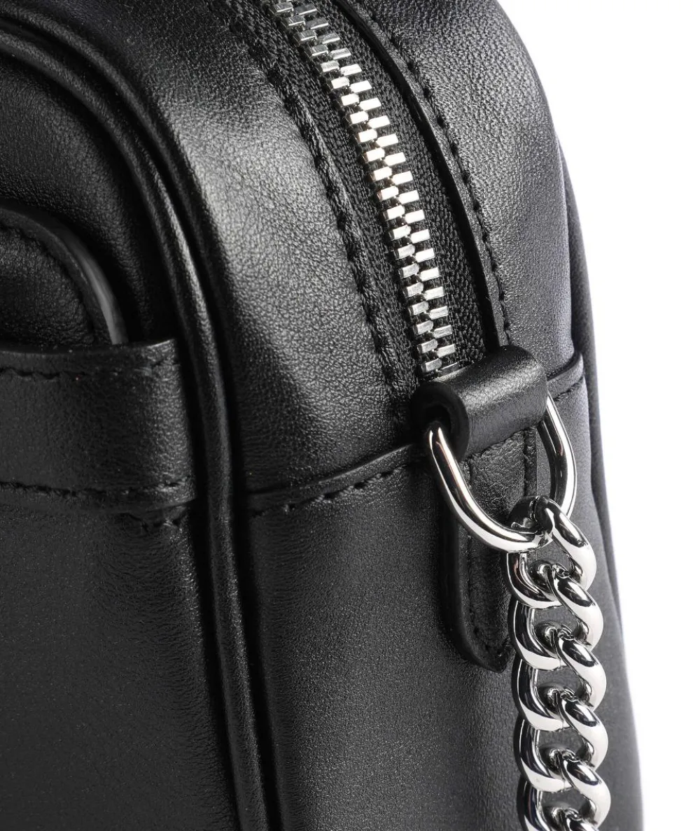 Laura Umhängetasche fein genarbtes Leder schwarz