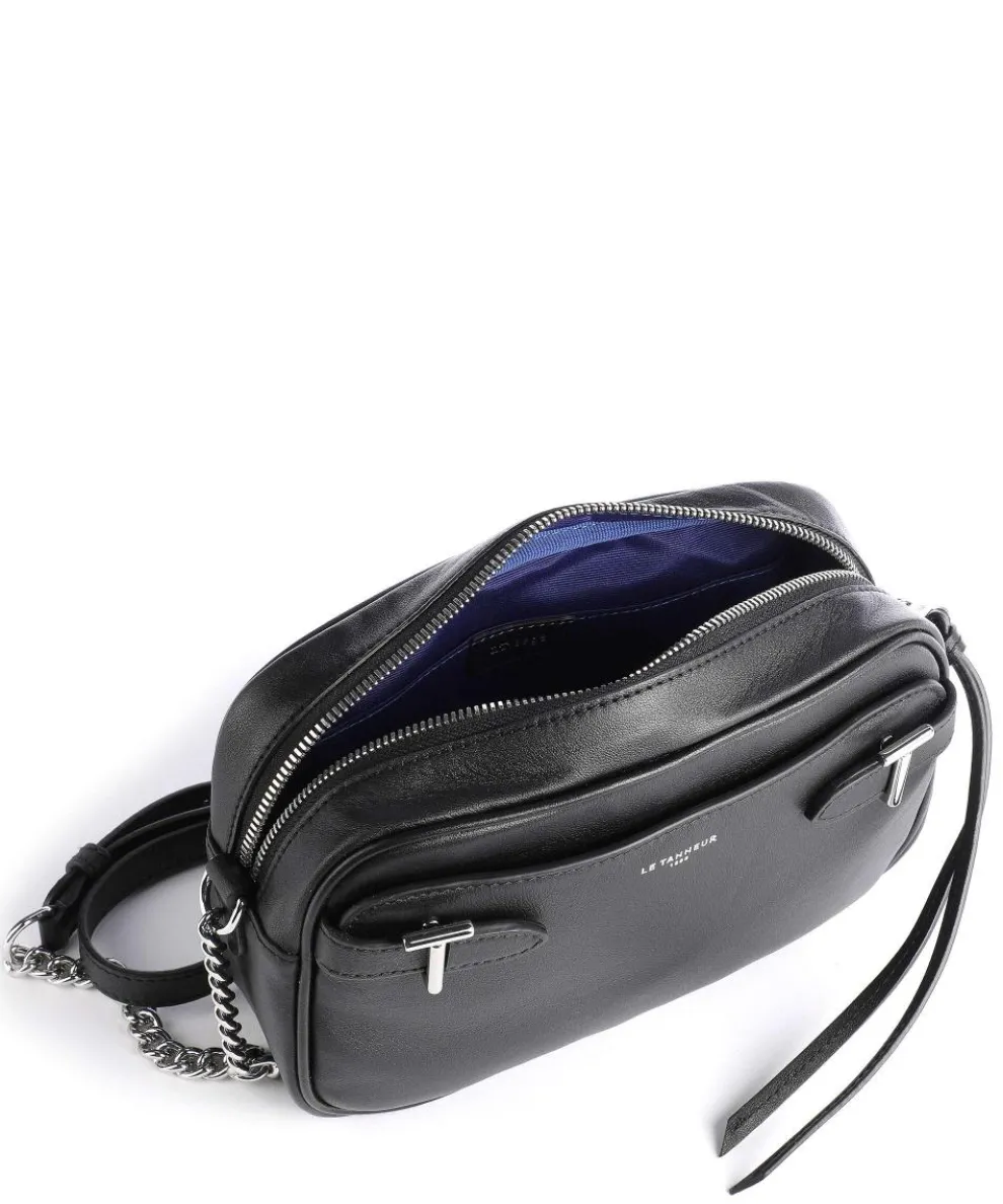 Laura Umhängetasche fein genarbtes Leder schwarz