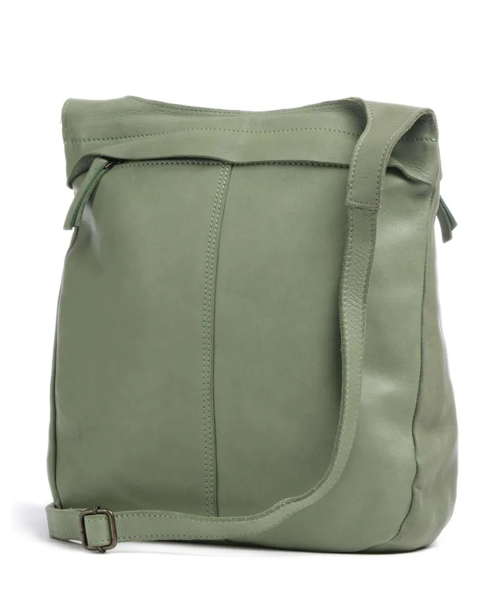 Submarine Schultertasche fein genarbtes Rindsleder grün
