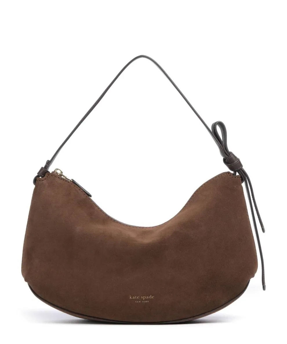 Loop Beuteltasche aufgerautes Leder dunkelbraun