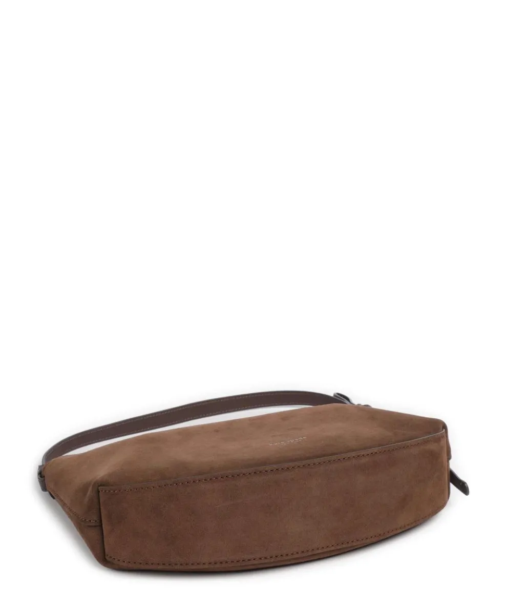 Loop Beuteltasche aufgerautes Leder dunkelbraun