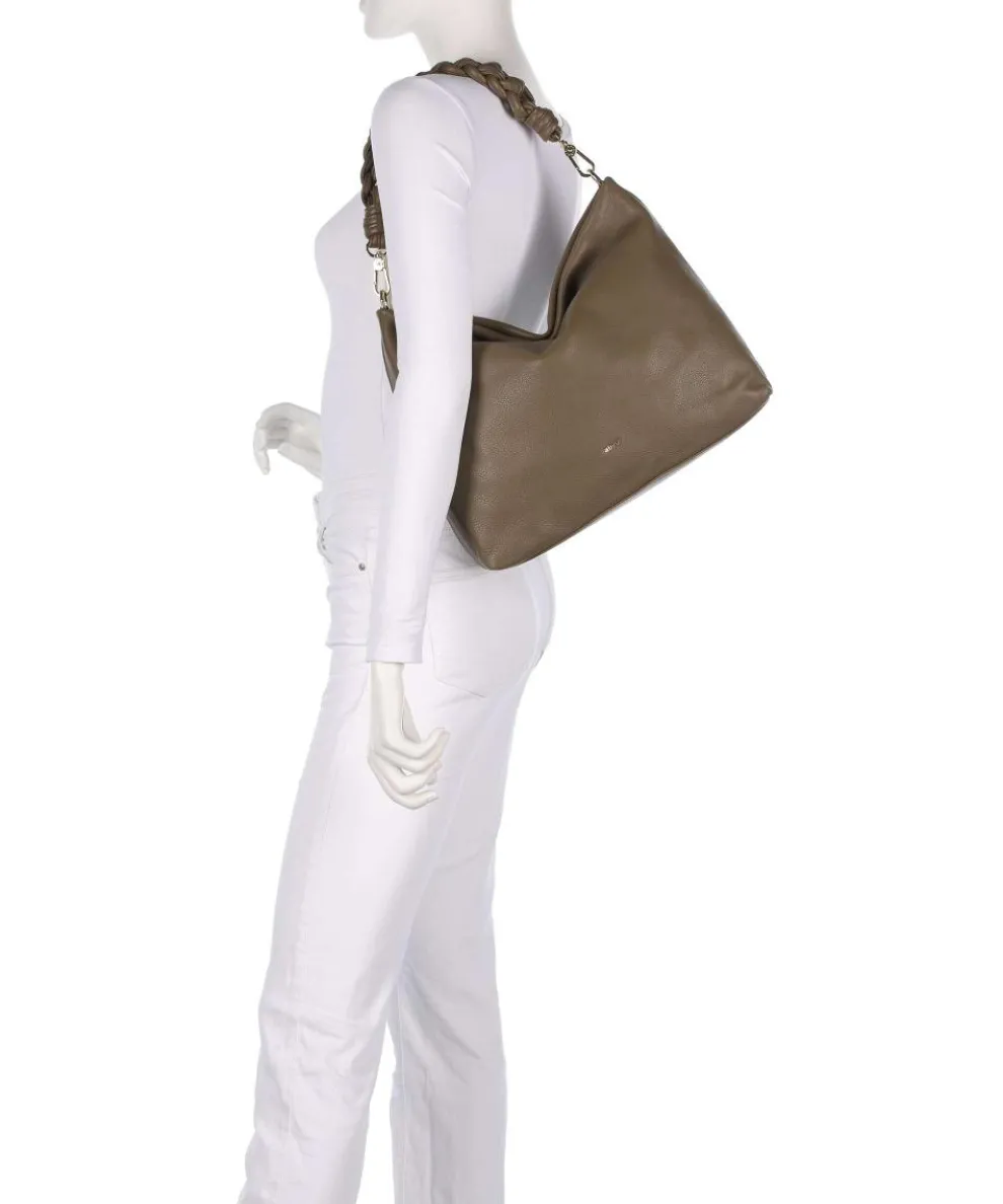 Dalia Soley Beuteltasche genarbtes Leder olivgrün