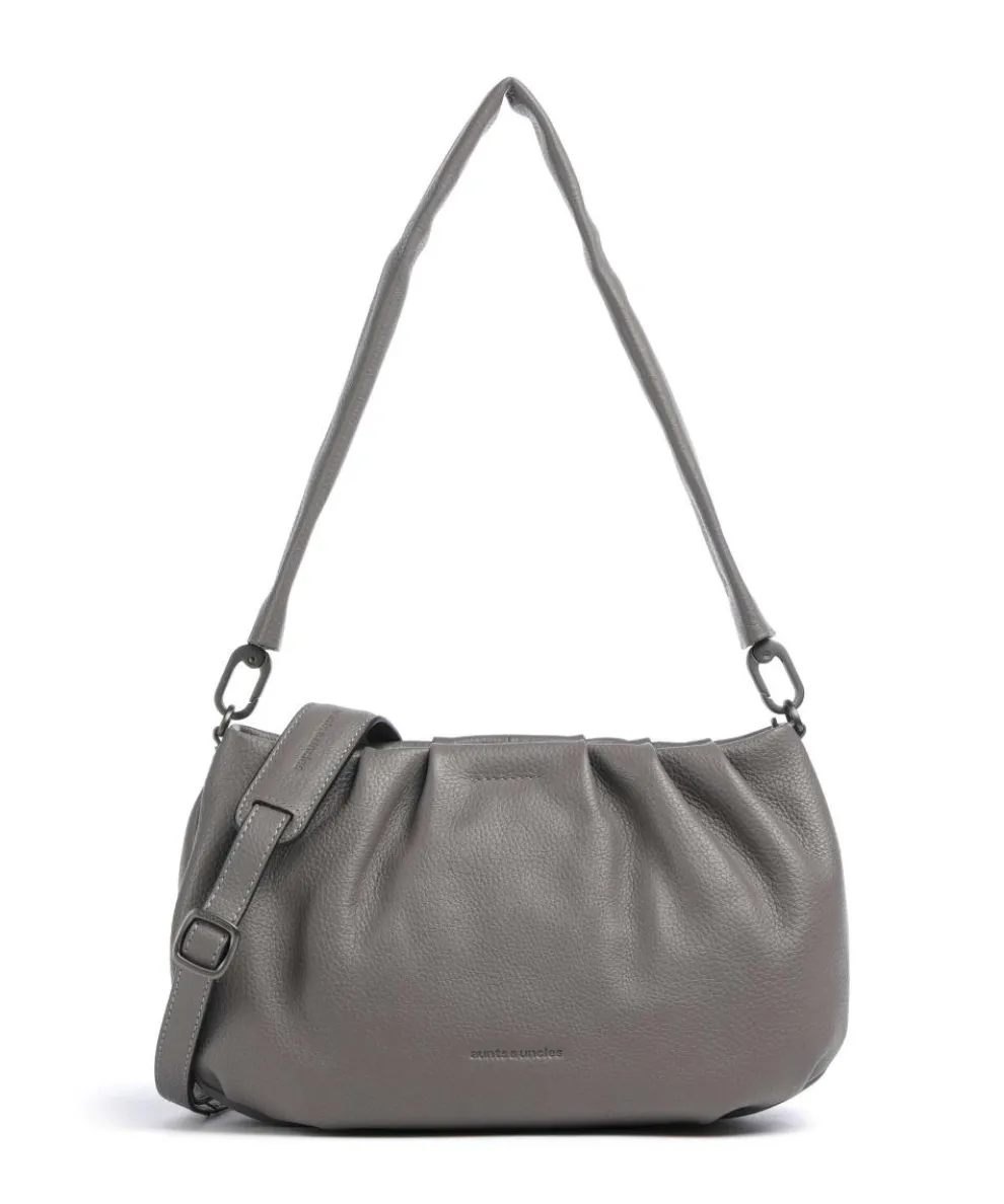 Philocalists Pearl Schultertasche genarbtes Leder grau