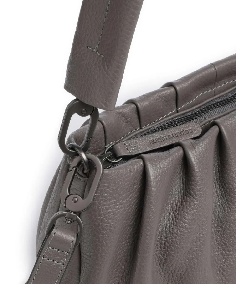 Philocalists Pearl Schultertasche genarbtes Leder grau