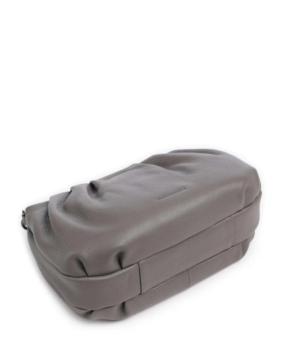 Philocalists Pearl Schultertasche genarbtes Leder grau