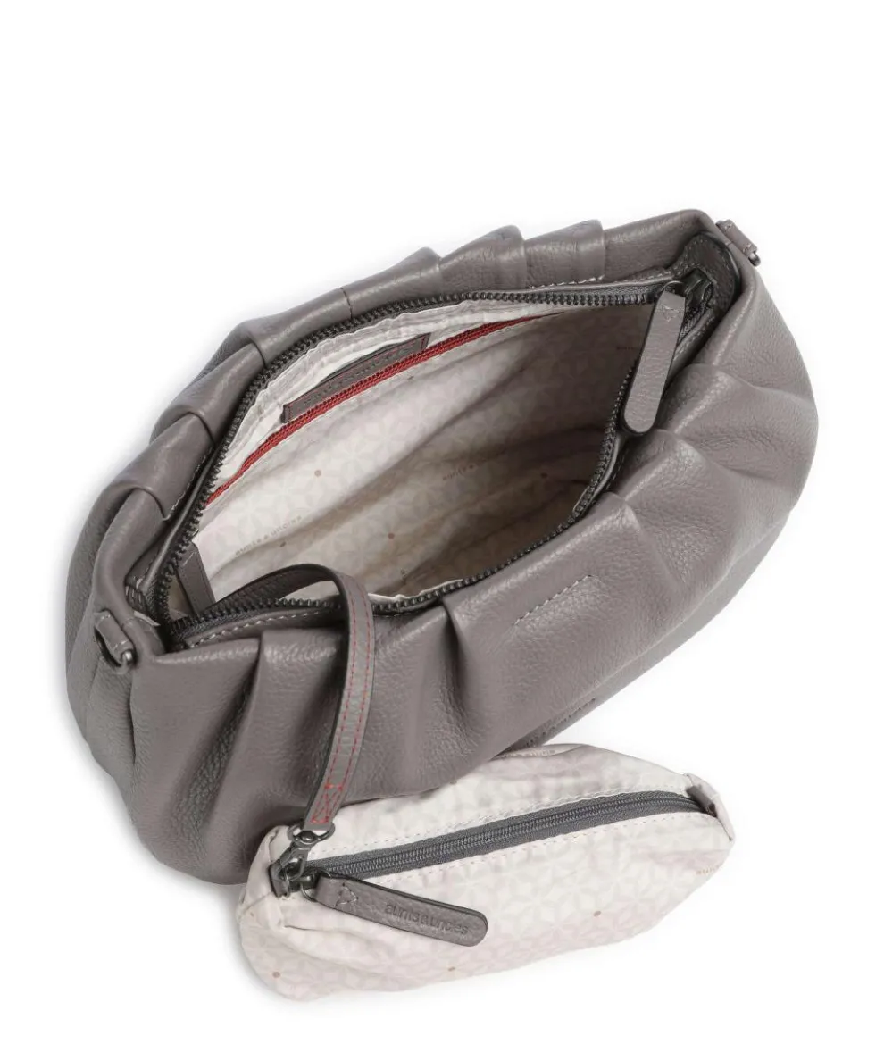 Philocalists Pearl Schultertasche genarbtes Leder grau