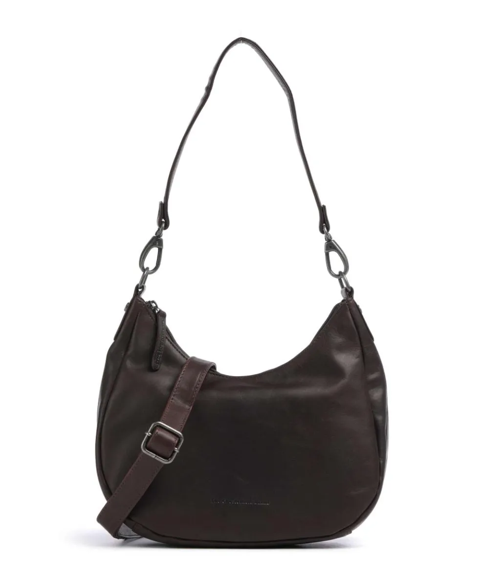 Cow Wax Pull Up Alexandria Schultertasche Pull-Up Rindsleder dunkelbraun