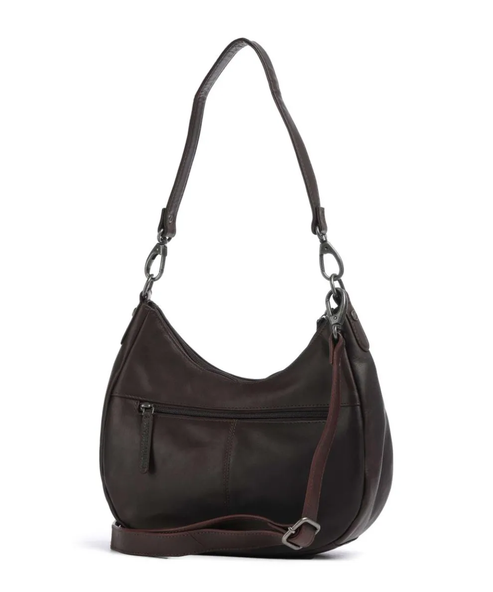 Cow Wax Pull Up Alexandria Schultertasche Pull-Up Rindsleder dunkelbraun