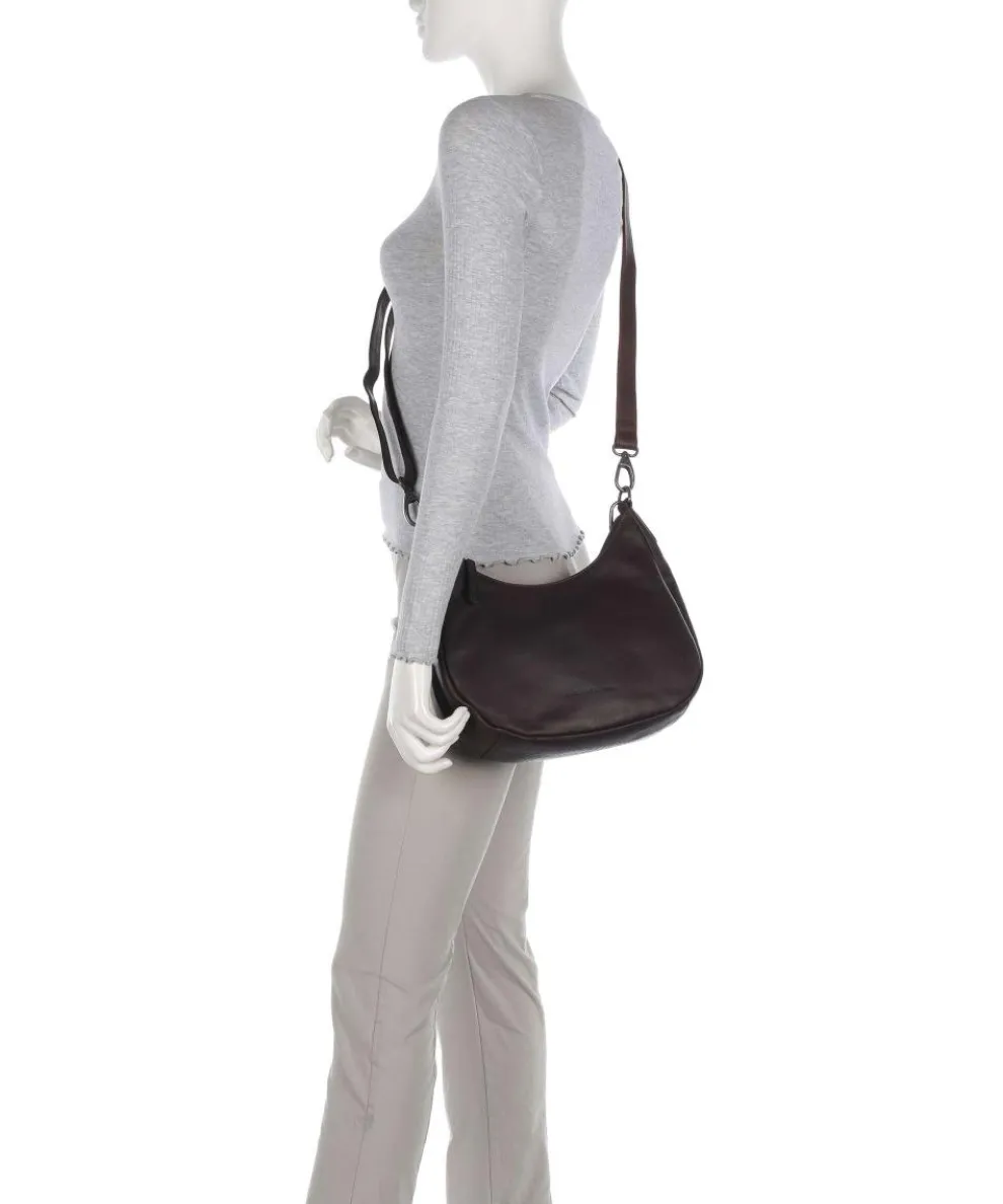 Cow Wax Pull Up Alexandria Schultertasche Pull-Up Rindsleder dunkelbraun