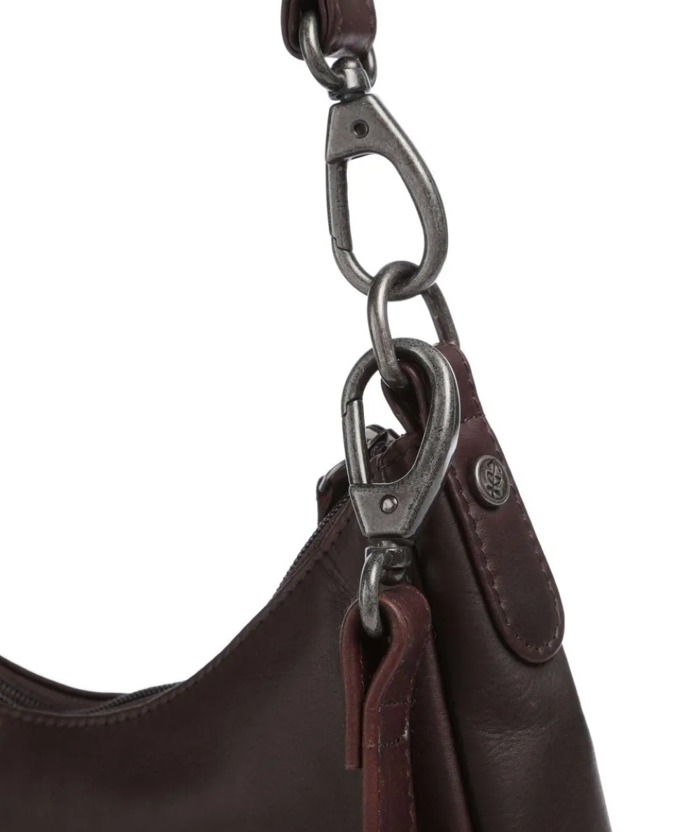 Cow Wax Pull Up Alexandria Schultertasche Pull-Up Rindsleder dunkelbraun