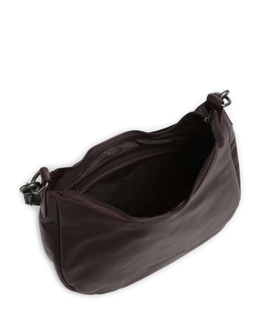 Cow Wax Pull Up Alexandria Schultertasche Pull-Up Rindsleder dunkelbraun