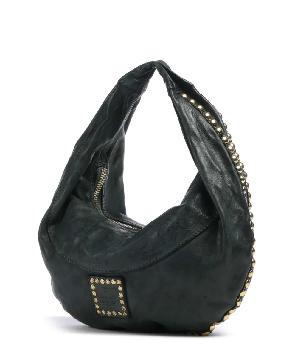 Beuteltasche fein genarbtes Rindsleder dunkelgrün