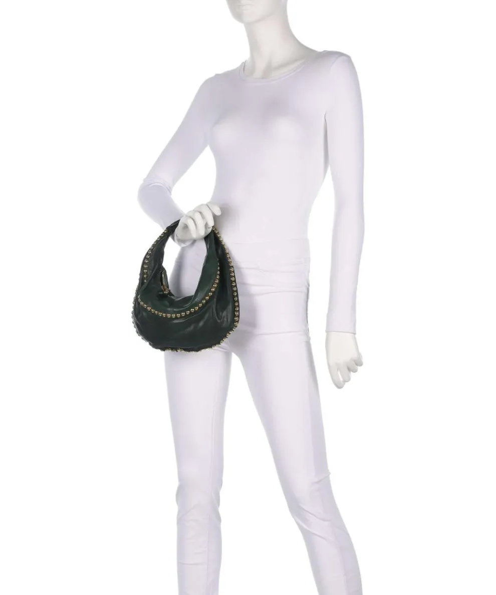 Beuteltasche fein genarbtes Rindsleder dunkelgrün