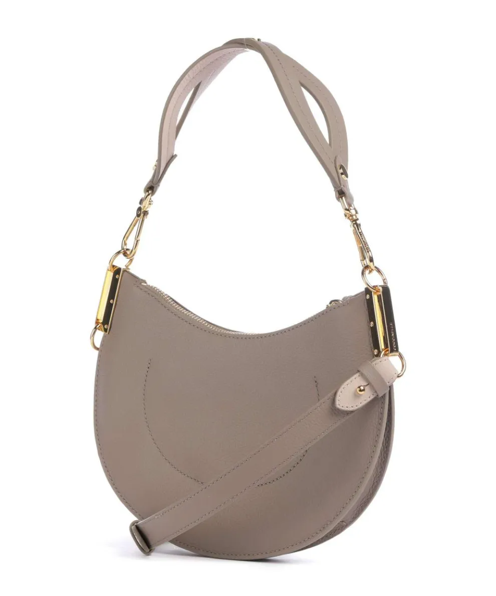 Sunup Schultertasche genarbtes Rindsleder taupe