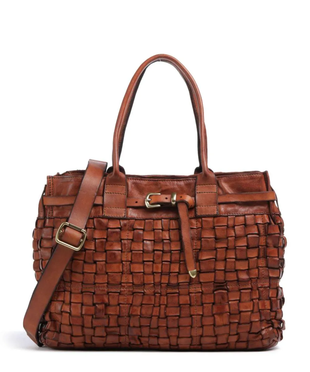 Handtasche fein genarbtes Rindsleder cognac