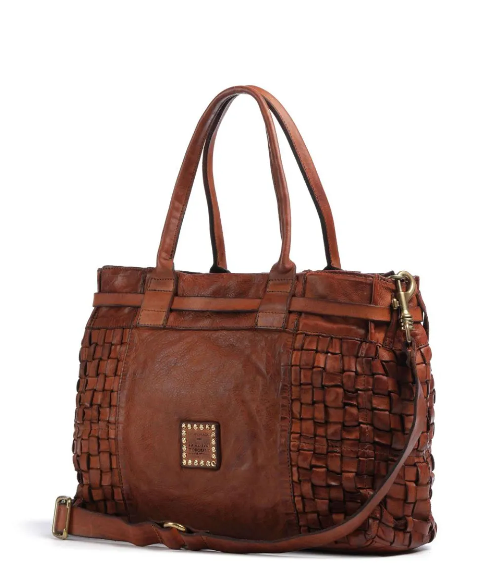 Handtasche fein genarbtes Rindsleder cognac