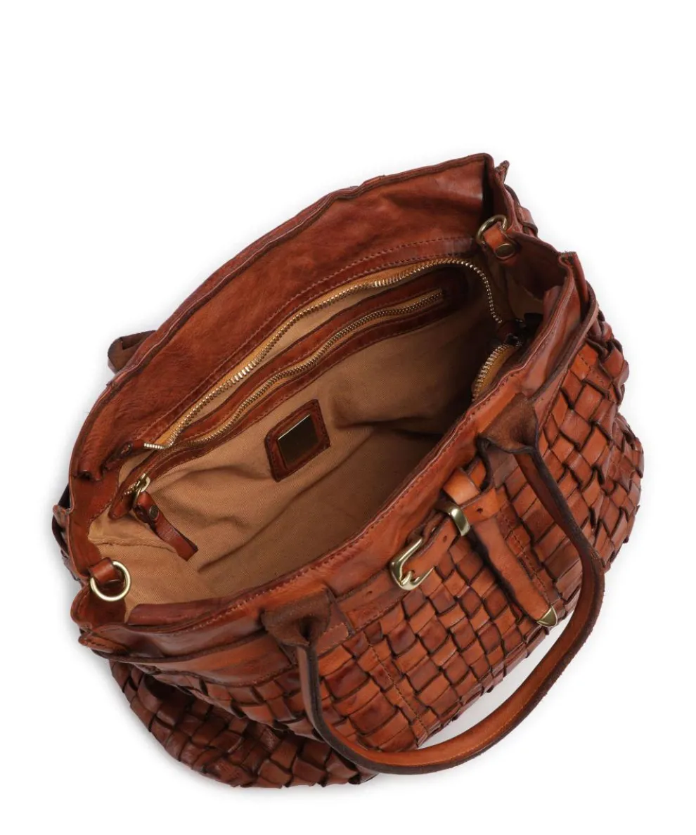 Handtasche fein genarbtes Rindsleder cognac