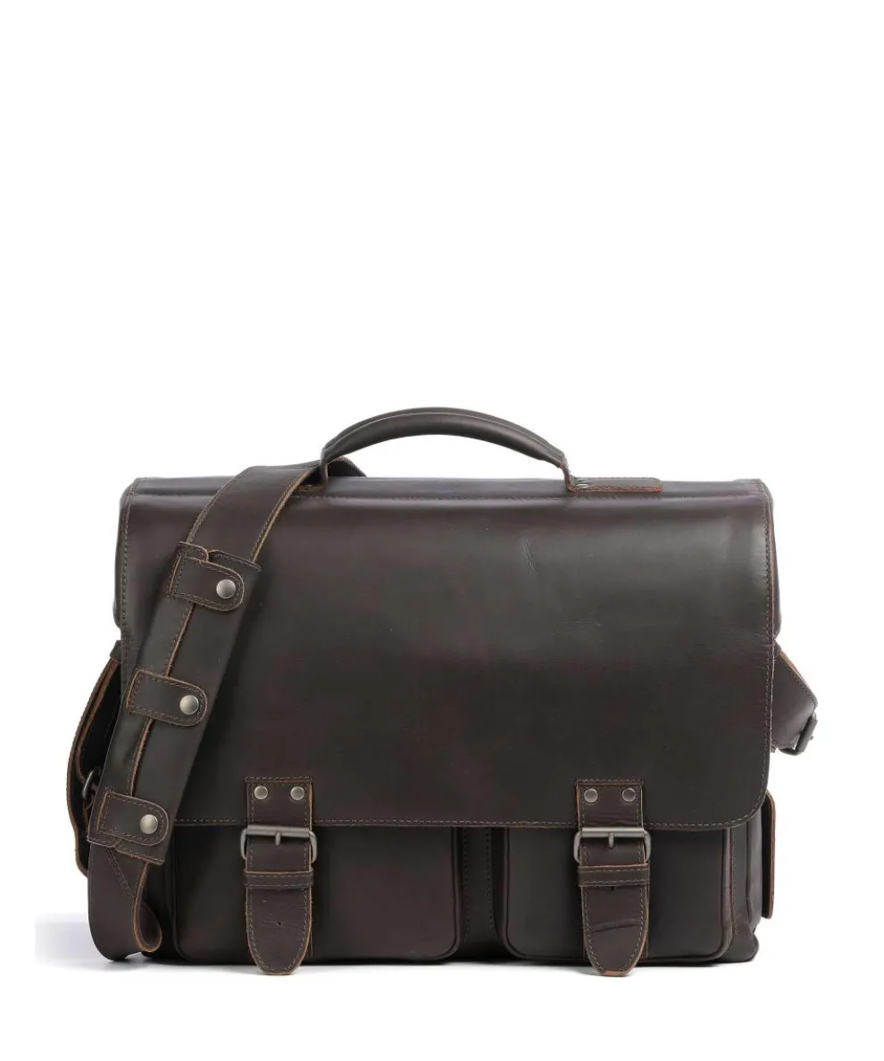 Hunter Big Finn Aktentasche 15″ Büffelleder dunkelbraun