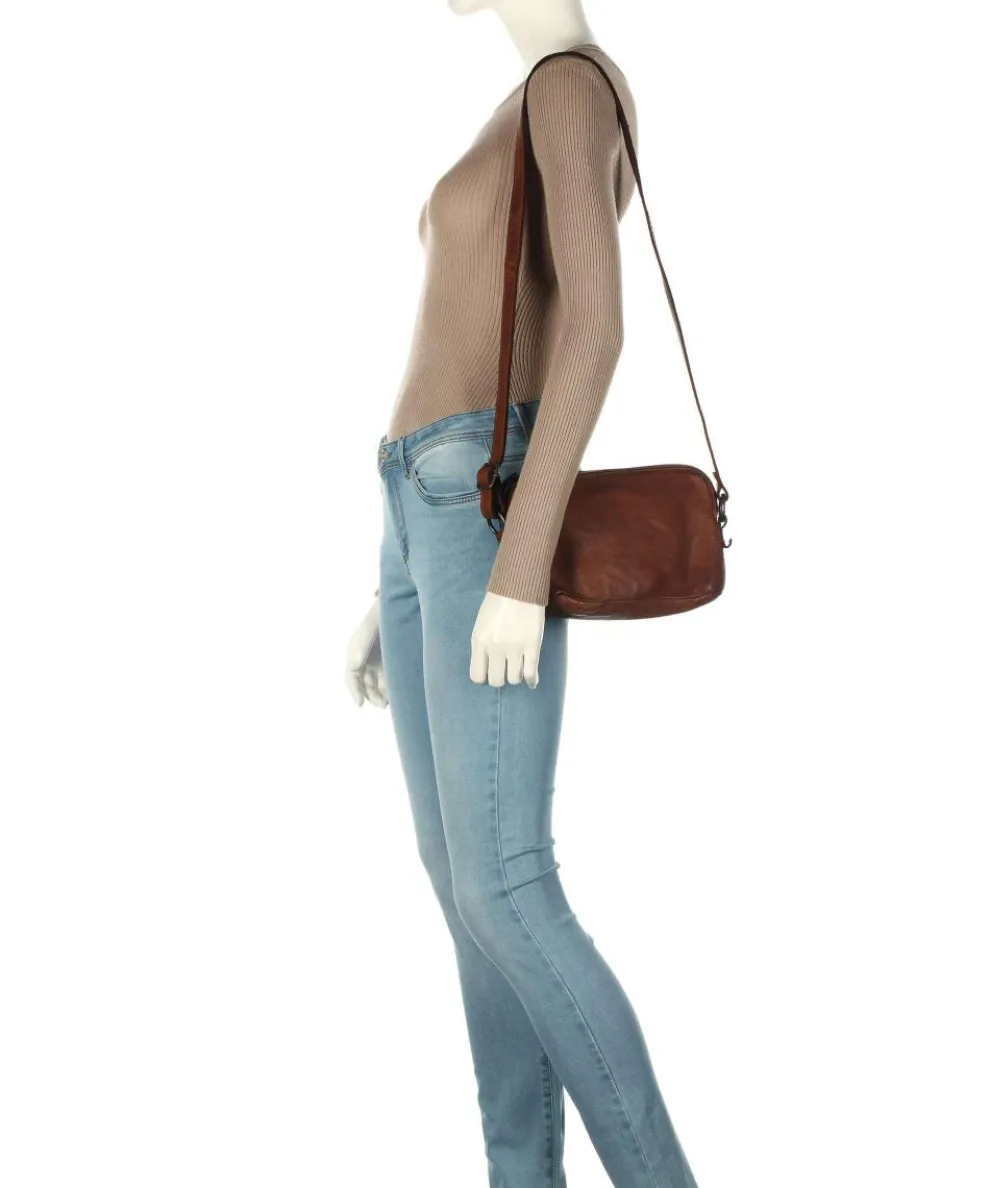 Submarine Umhängetasche genarbtes Rindsleder cognac