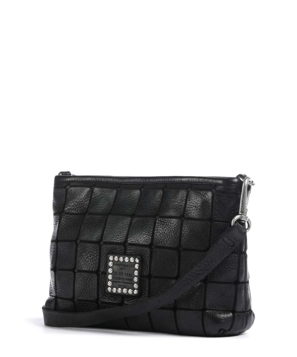 Umhängetasche genarbtes Rindsleder schwarz