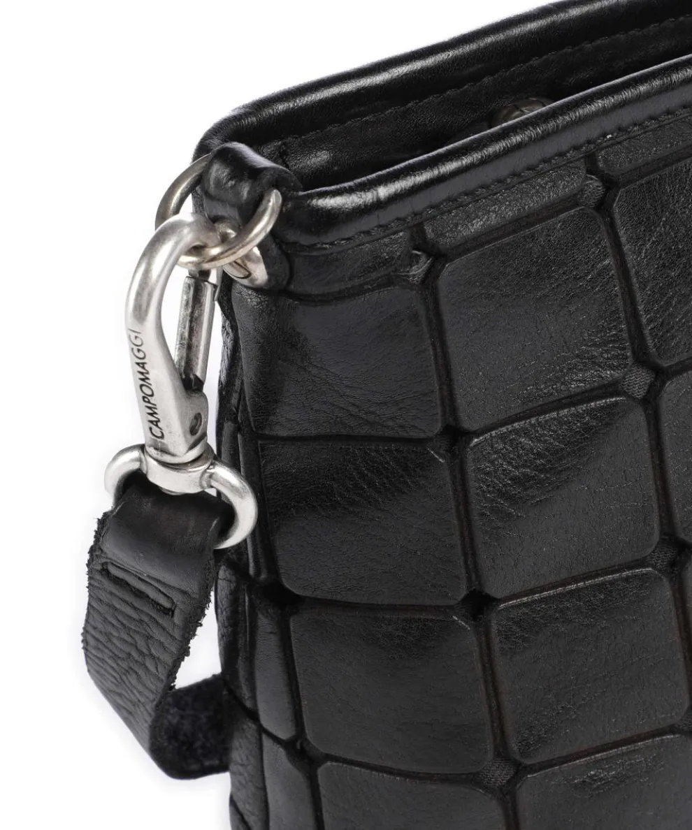 Umhängetasche genarbtes Rindsleder schwarz