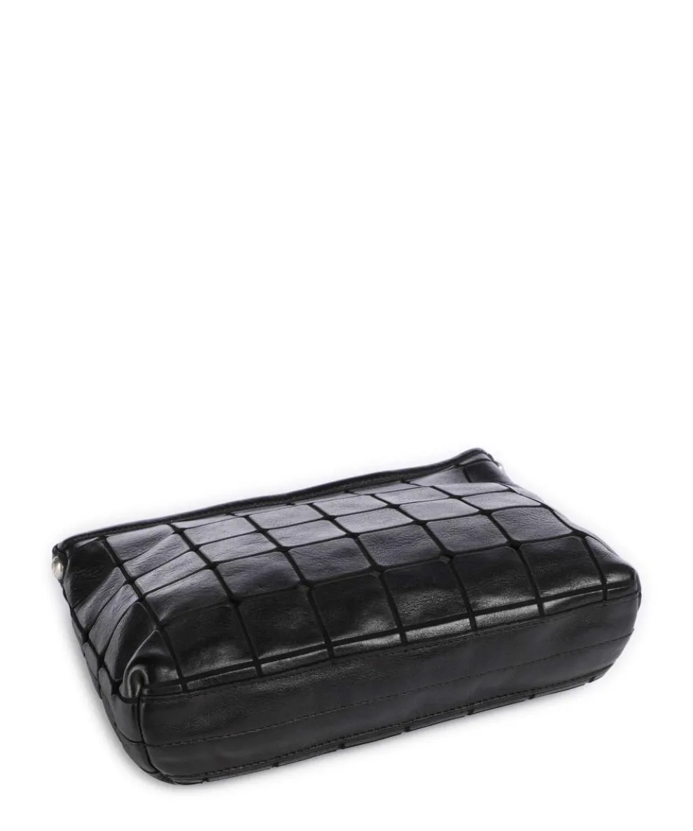 Umhängetasche genarbtes Rindsleder schwarz