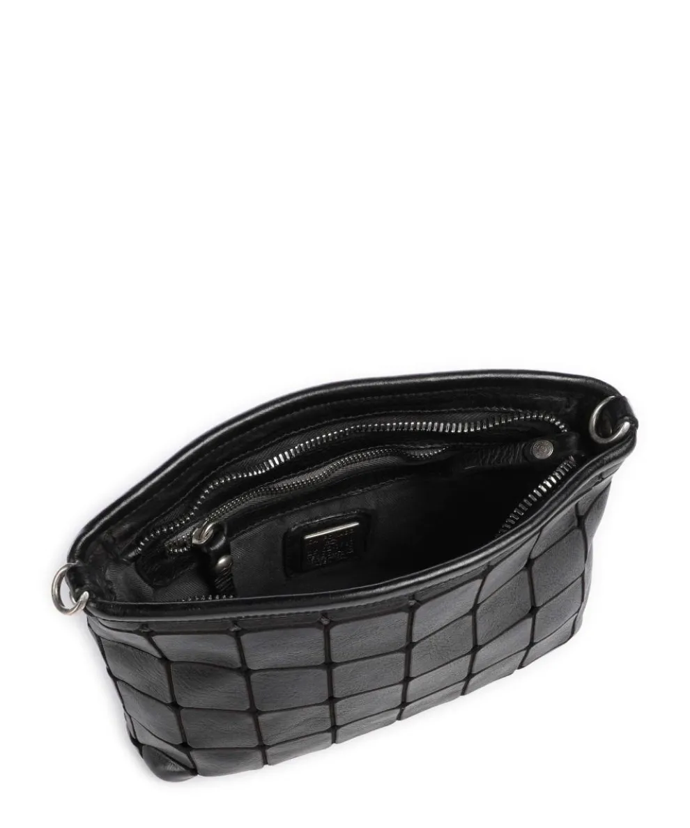 Umhängetasche genarbtes Rindsleder schwarz